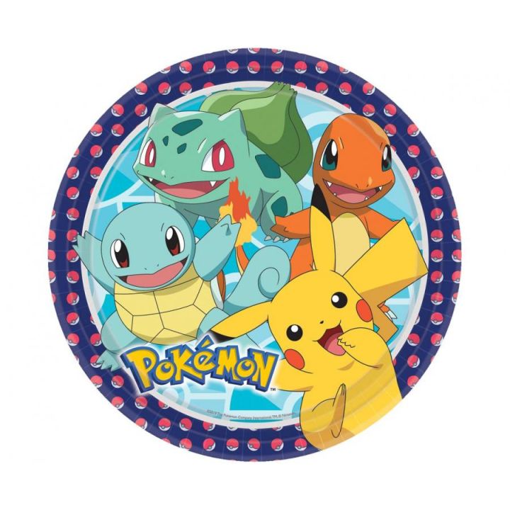 Party Plates Pokemon 8pcs