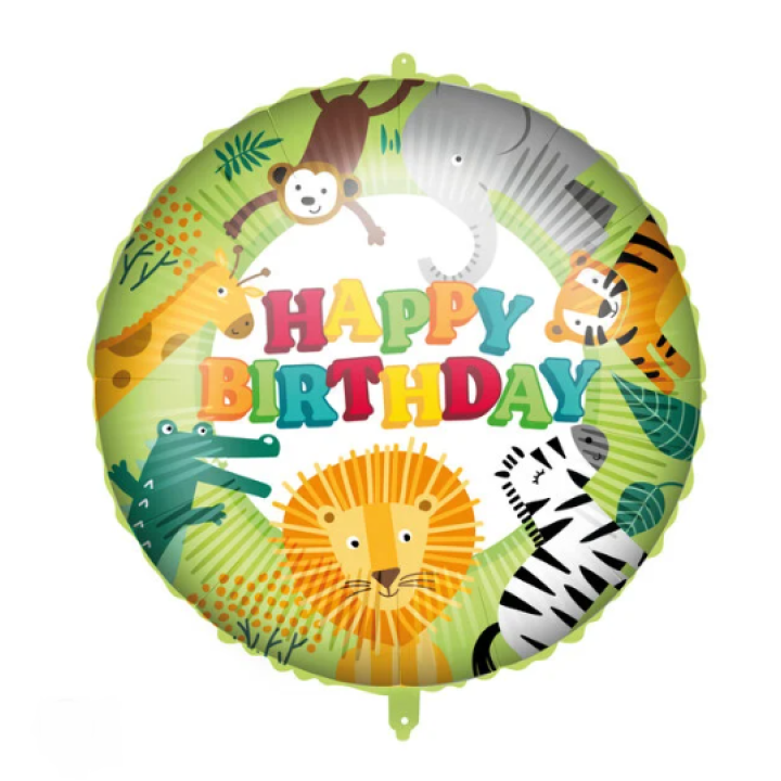 Foil Balloon Happy Birthday Jungle 46cm.