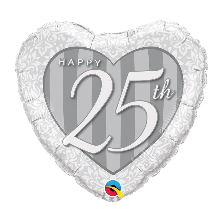 Foil balloon ''Happy 25th'' anniversary 46cm