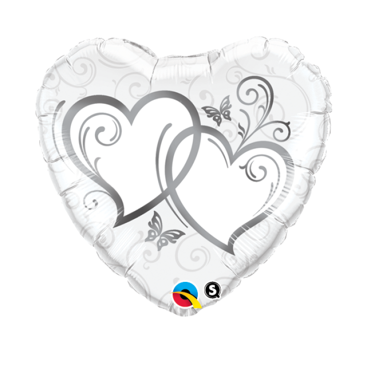 Foil Balloon Entwined Hearts 91cm.