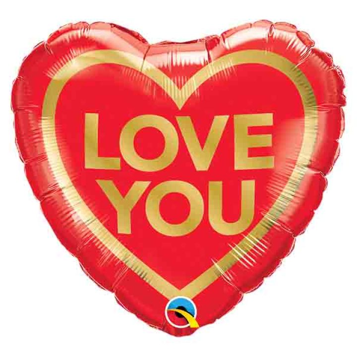 Foil balloon heart ''Love you'' 46cm