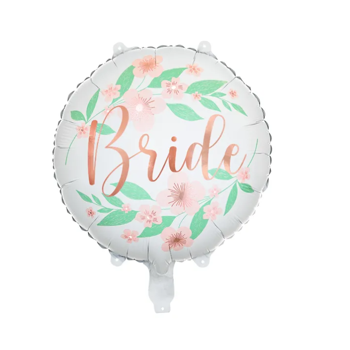 Foil Balloon ''Bride '' with flowers 45cm.