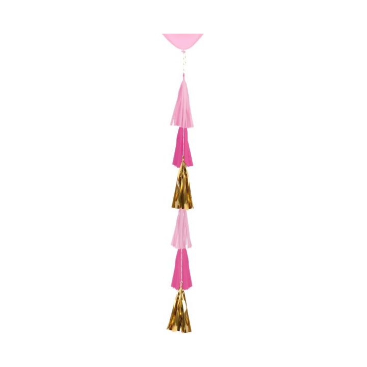 Balloon Tail With Tassels Pink 70 cm.