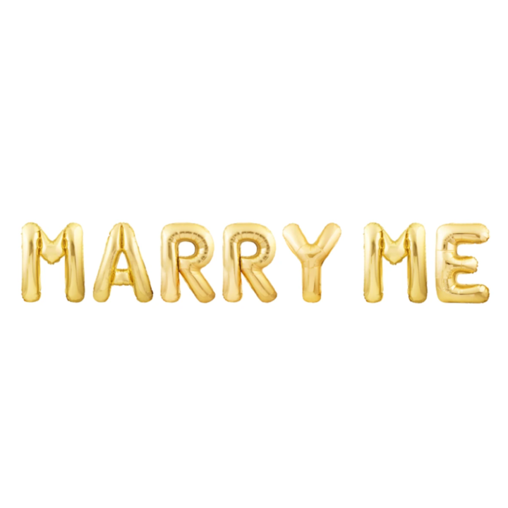 Foil Balloon Phrase ''Marry me'' gold.