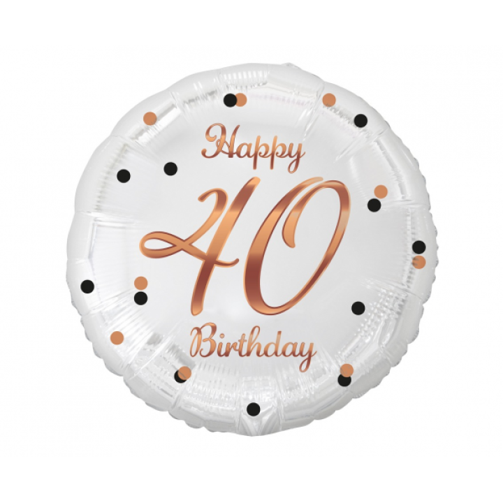 Foil balloon ''Happy 40 Birthday'' 45cm