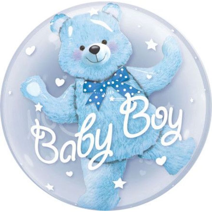 Διπλό Μπαλόνι Baby Boy Αρκουδάκι  59x69εκ