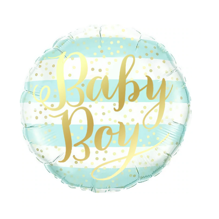 Μπαλόνι Foil Baby Boy Gold Dots 45εκ