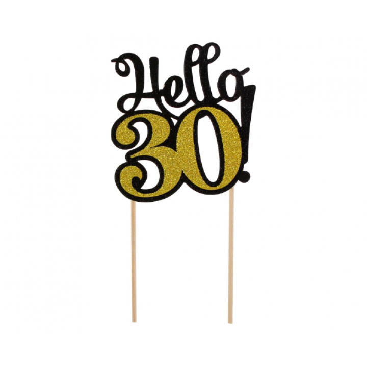 Cake topper ''Hello 30''.