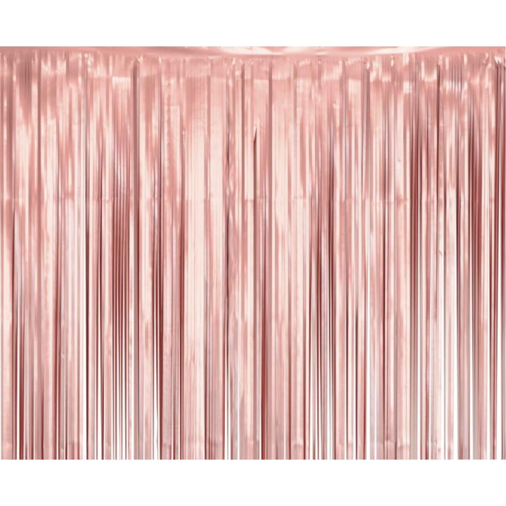 Ροζ Χρυσή Κουρτίνα Πάρτι 100 x 200εκ.