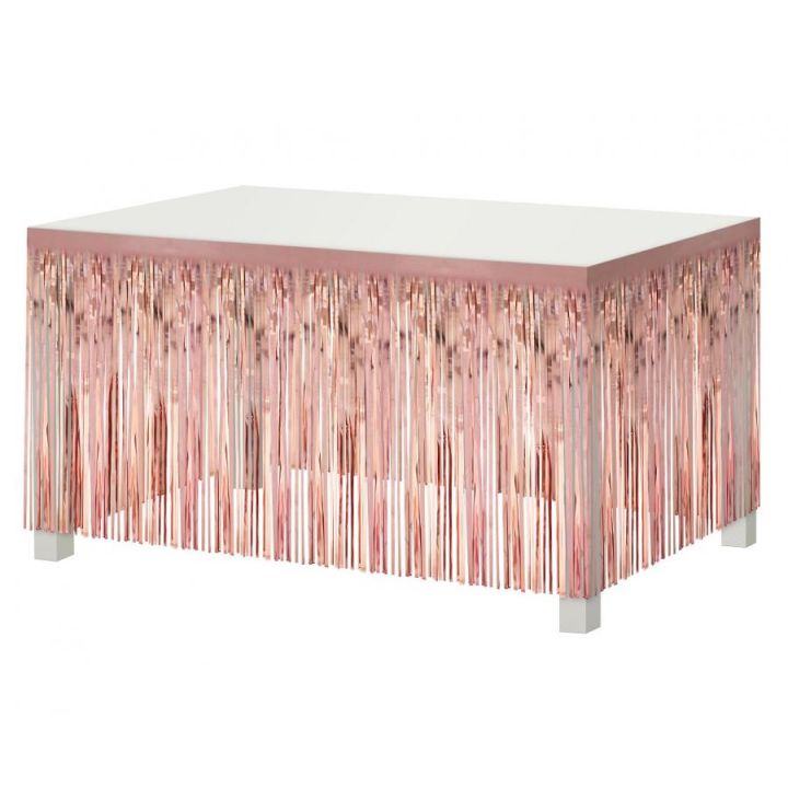 Rose Gold Table Curtain 80 x 300cm.