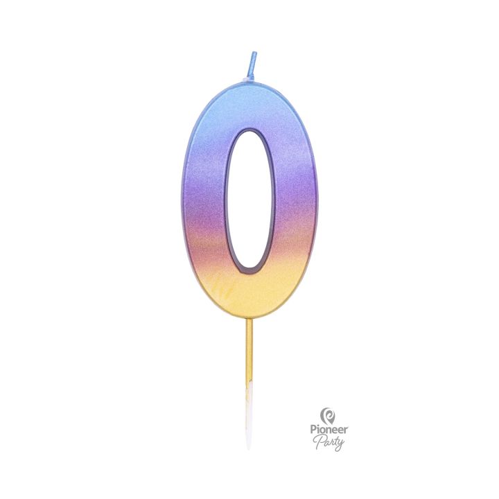 Κεράκι Γενεθλίων Rainbow Όμπρε Αριθμός ''0''.