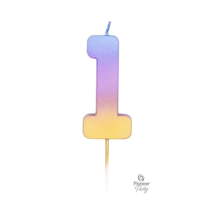 Ombre Rainbow Candle Number ''1''.