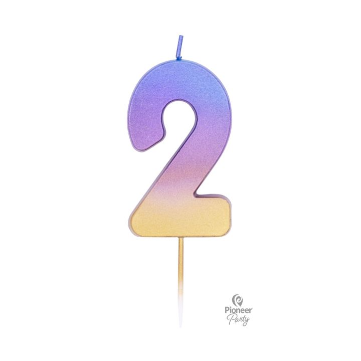 Κεράκι Γενεθλίων Rainbow Όμπρε Αριθμός ''2''.