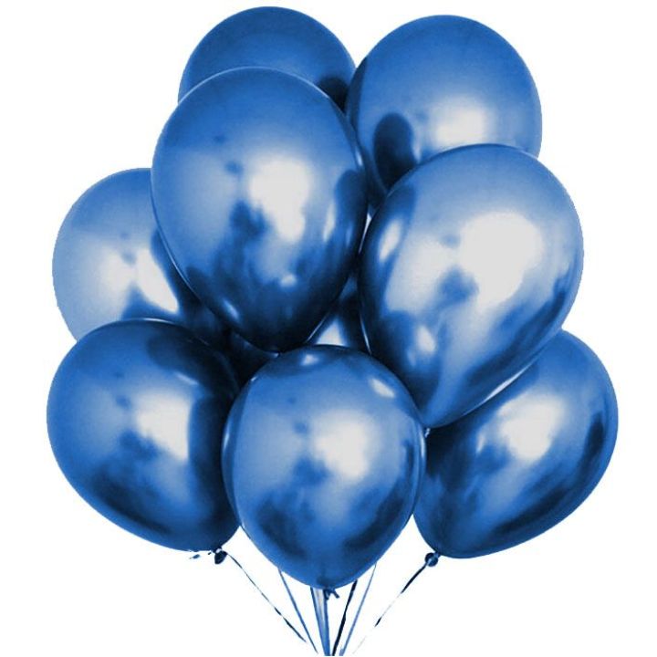 Μπαλόνια λάτεξ μπλέ μεταλλικό, 10τμχ, 30εκ