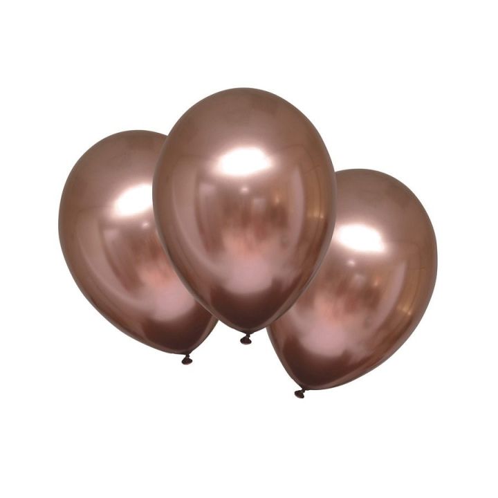 Μπαλόνια λάτεξ ροζ χρυσό μεταλλικό, 10τμχ, 30εκ