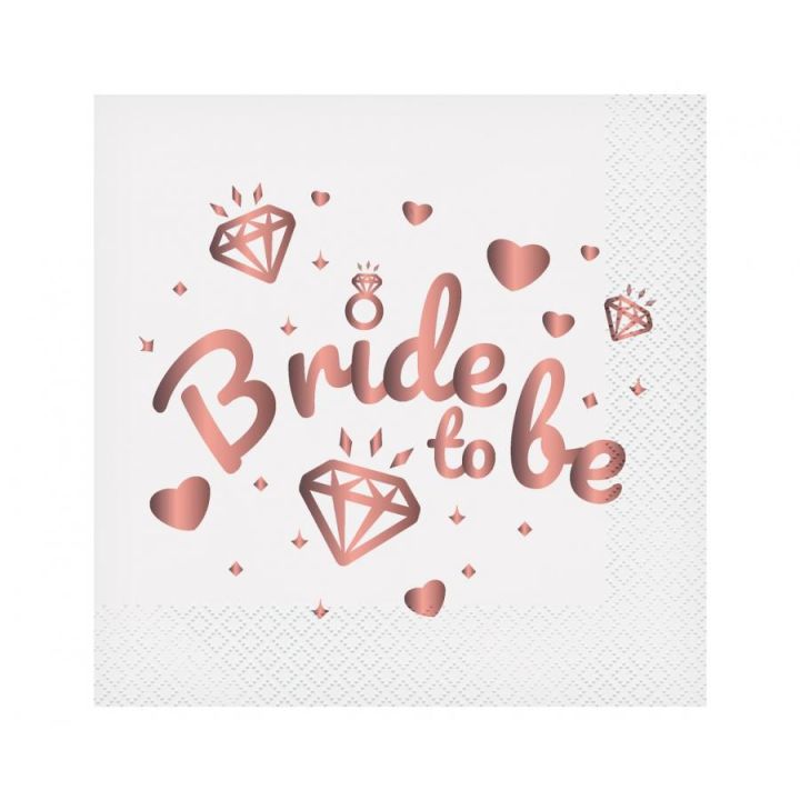 Χαρτοπετσέτες ''Bride to be'' 20τμχ, 33x33εκ.