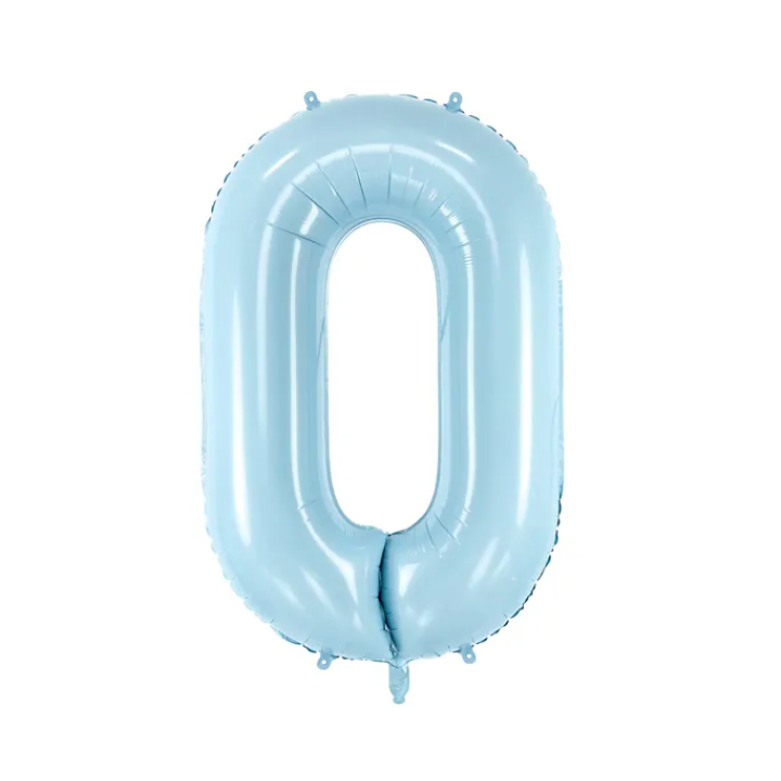 Foil number ''0'' light blue 86cm
