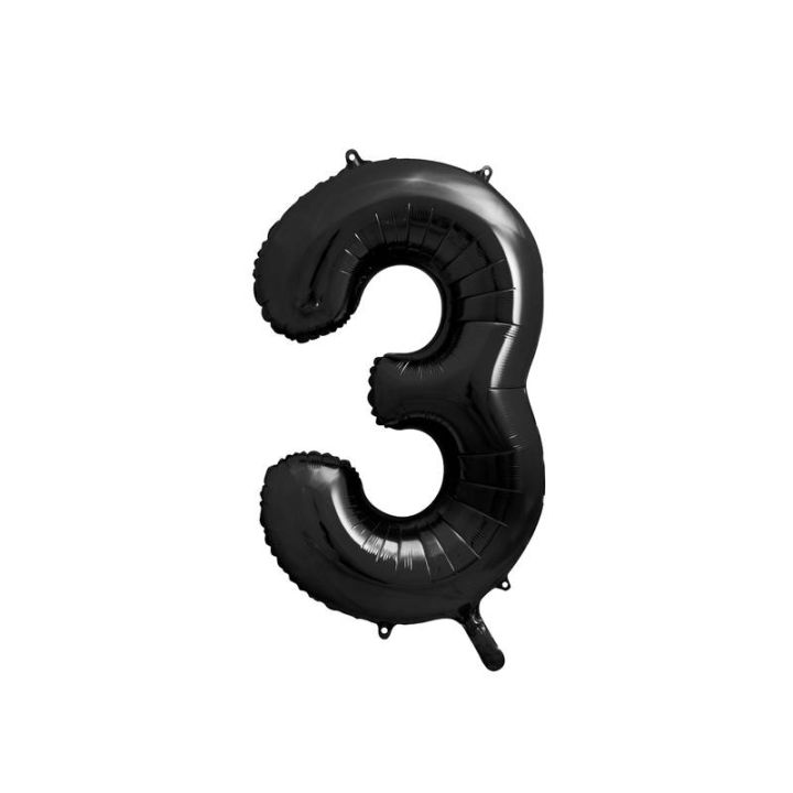 Αριθμός ''3'' Μπαλόνι Μαύρο 86εκ
