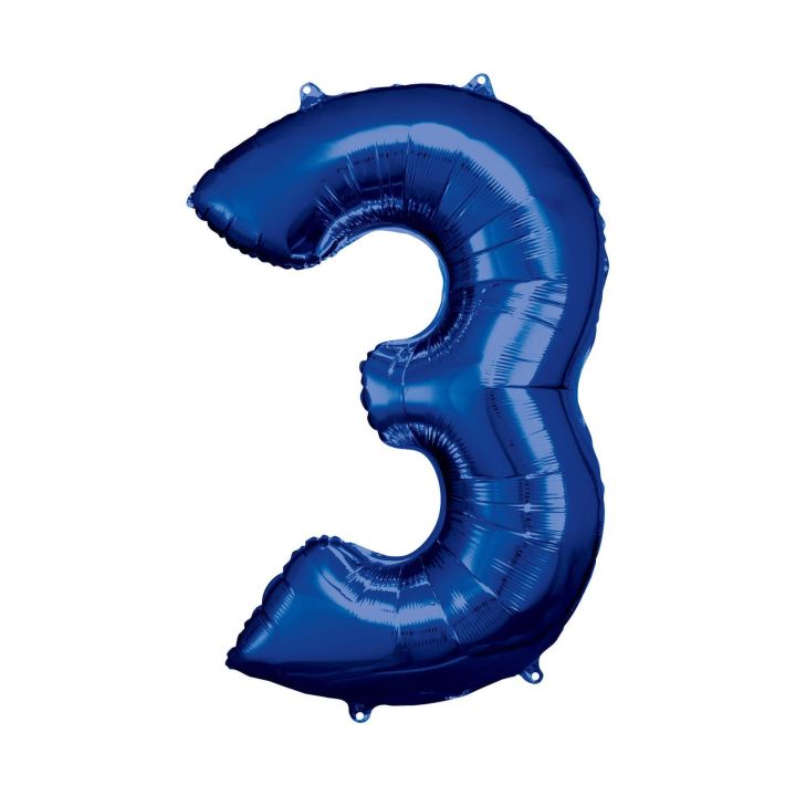 Αριθμός ''3'' Μπαλόνι Μπλε 86εκ