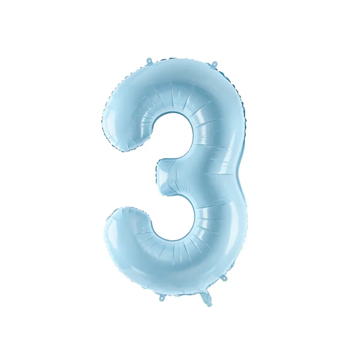 Αριθμός ''3'' Μπαλόνι Γαλάζιο  86εκ