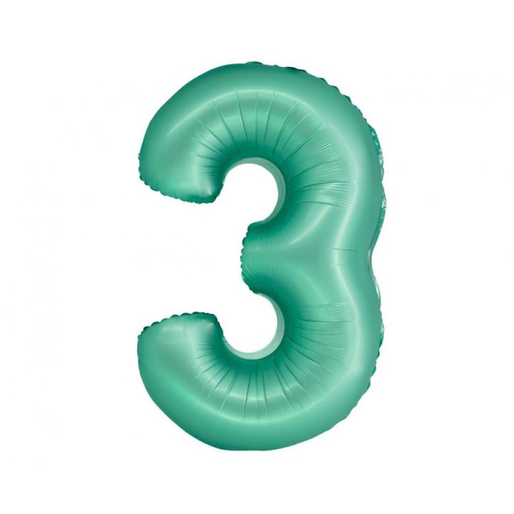 Foil Number ''3'' Mint Green 76cm