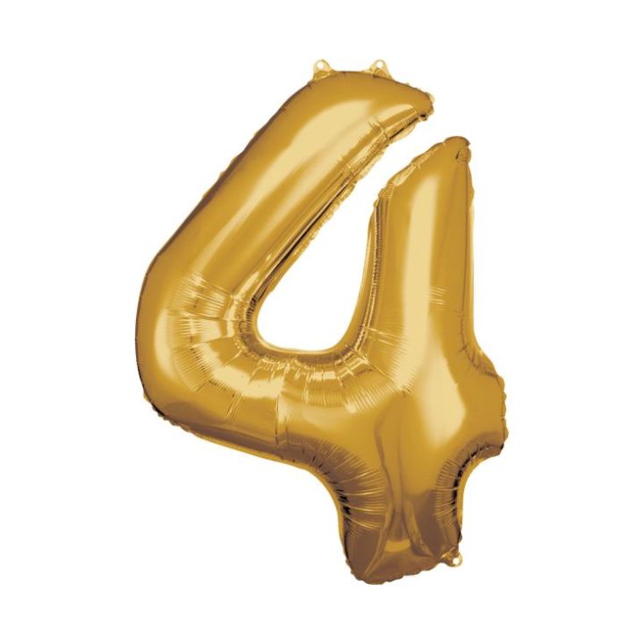 Foil number ''4' gold 86cm