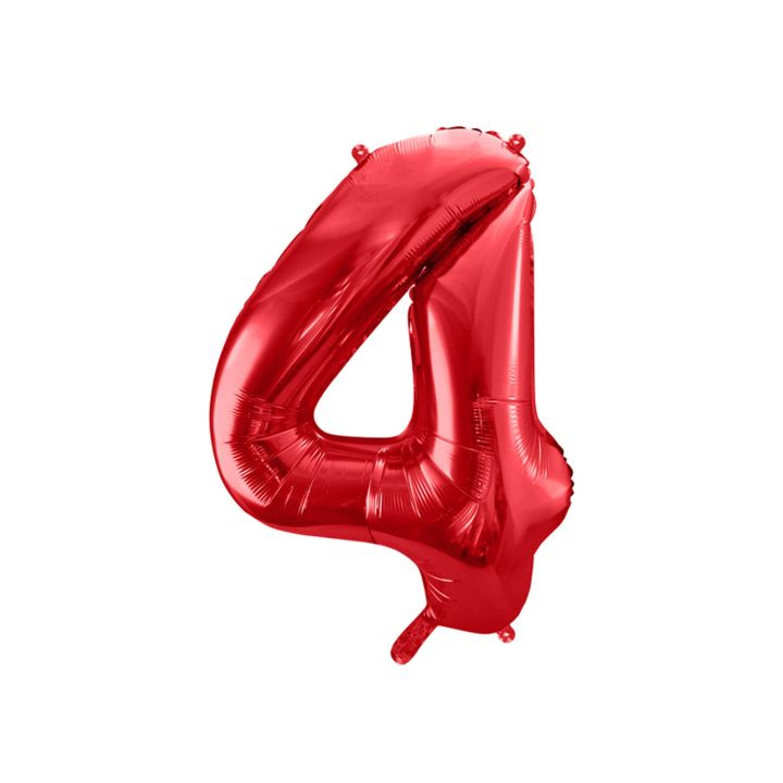 Foil Number ''4'' Red 86cm.