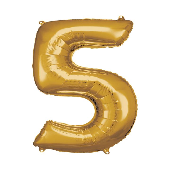 Αριθμός ''5'' Μπαλόνι Χρυσό 86εκ