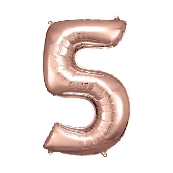 Αριθμός ''5'' Μπαλόνι Ροζ Χρυσό 86εκ