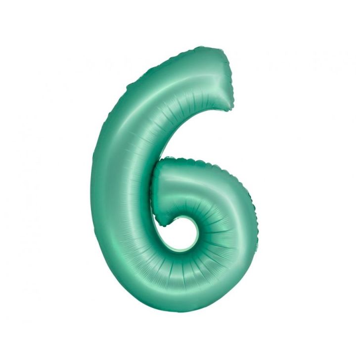 Foil Number ''6'' Mint Green 76cm