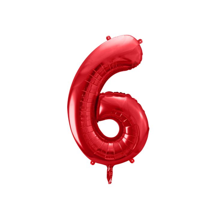 Αριθμός ''6'' Μπαλόνι Κόκκινο  86εκ.