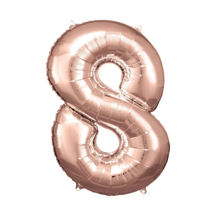 Αριθμός ''8'' Μπαλόνι Ροζ Χρυσό 86εκ