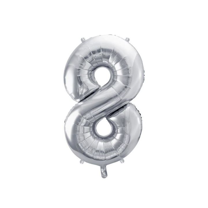 Αριθμός ''8'' Μπαλόνι Ασημί 86εκ