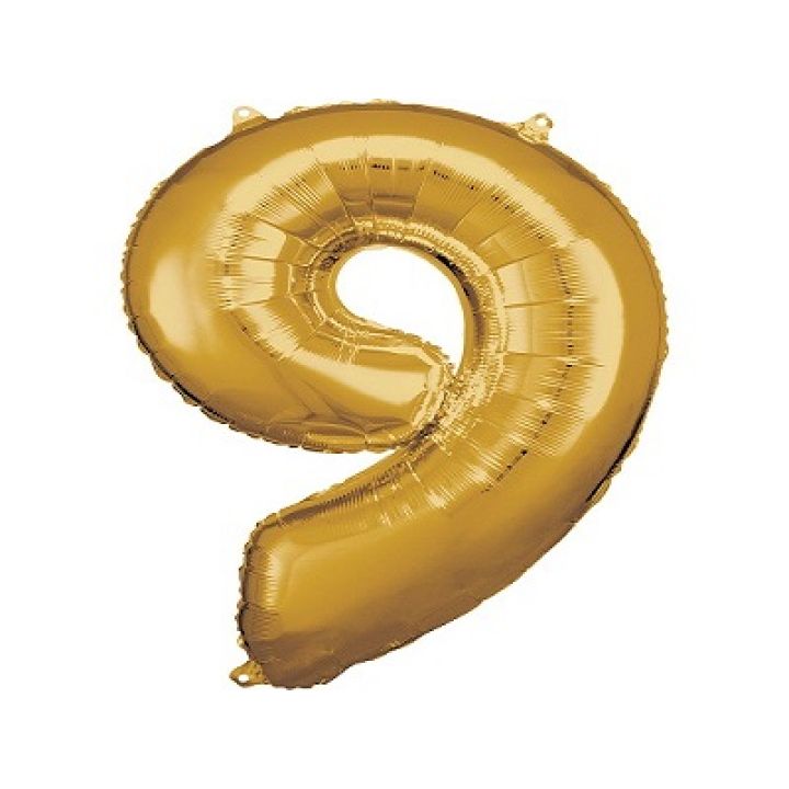 Αριθμός ''9'' Μπαλόνι Χρυσό  86εκ