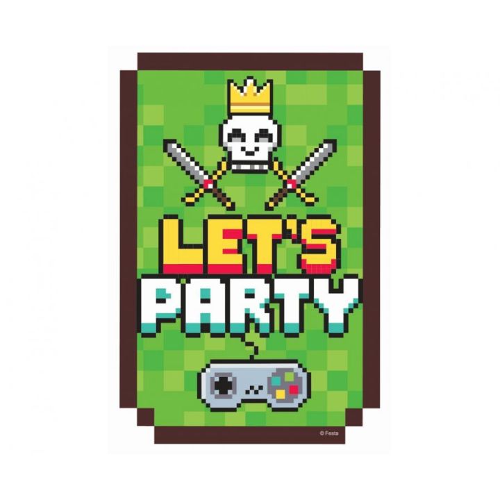 Προσκλήσεις Πάρτι Game On Minecraft 6τμχ.