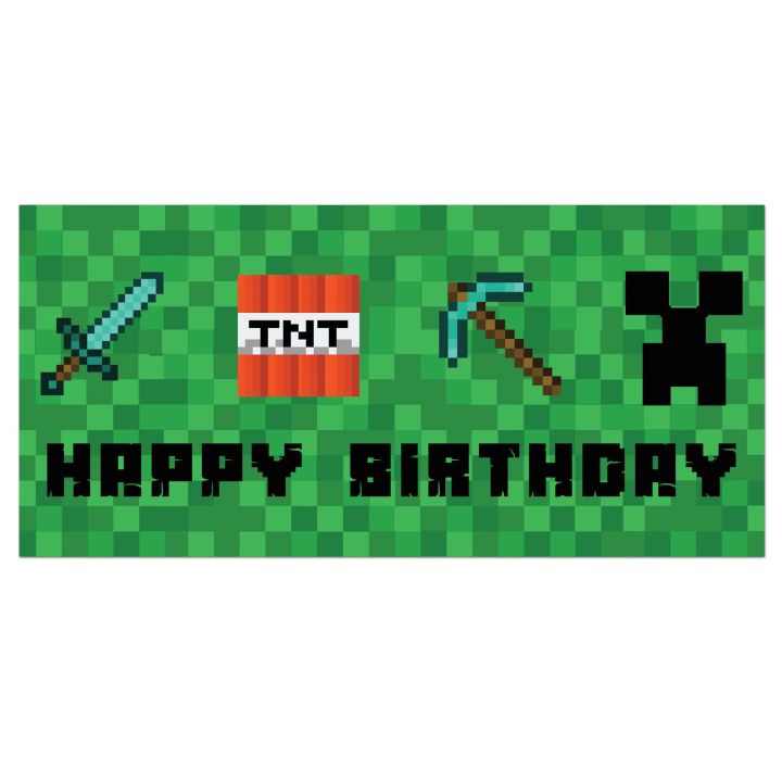 Αφίσα ''Happy Birthday'' Minecraft 70x33εκ