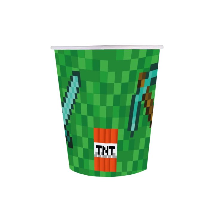 Paper Cups Minecraft TNT 250ml.6pcs