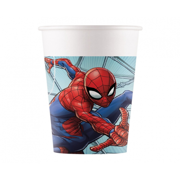 Χάρτινα Ποτήρια Spiderman 200ml. 8τμχ.
