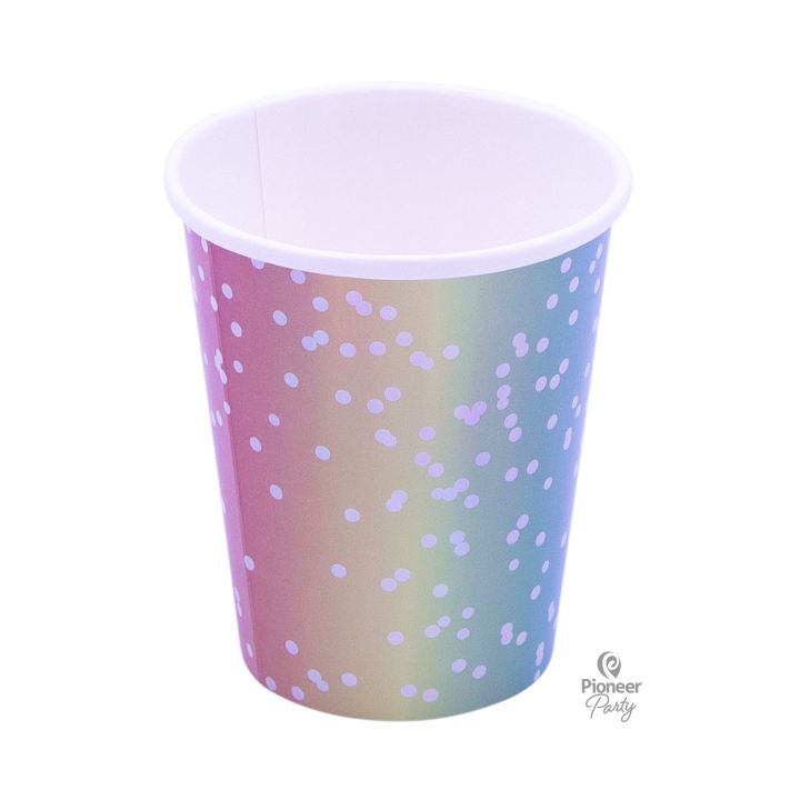 Paper Cups Rainbow 8pcs, 250ml.