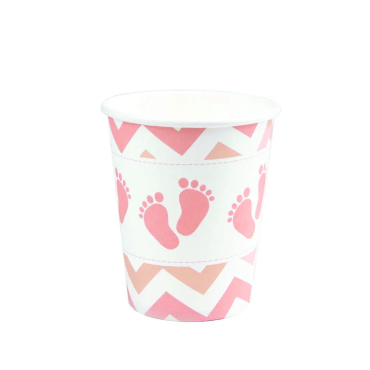 Paper Cups Pink Paw 220ml, 6pcs.
