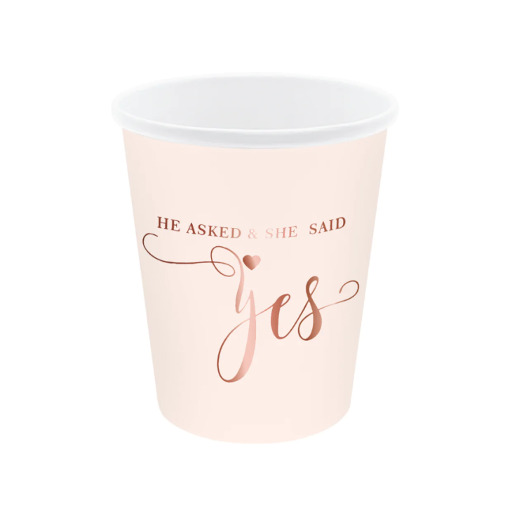 Paper Cups ''She said yes'' 220ml, 6pcs.