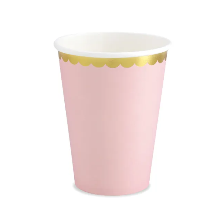 Paper Cups Pink 6pcs, 220ml.