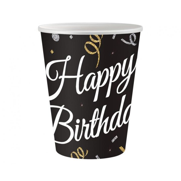 Paper Cups Happy Birthday 6pcs.