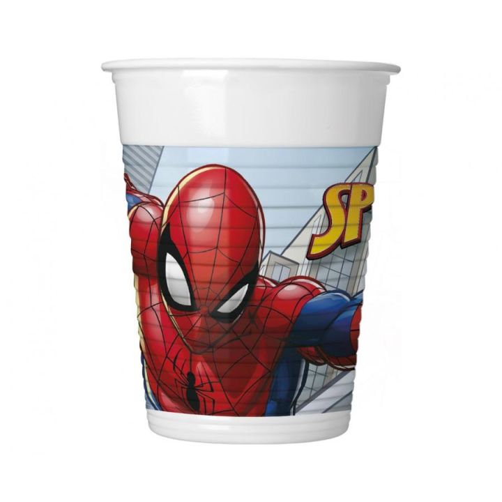 Plastic Cups Spiderman 200ml, 8pcs.