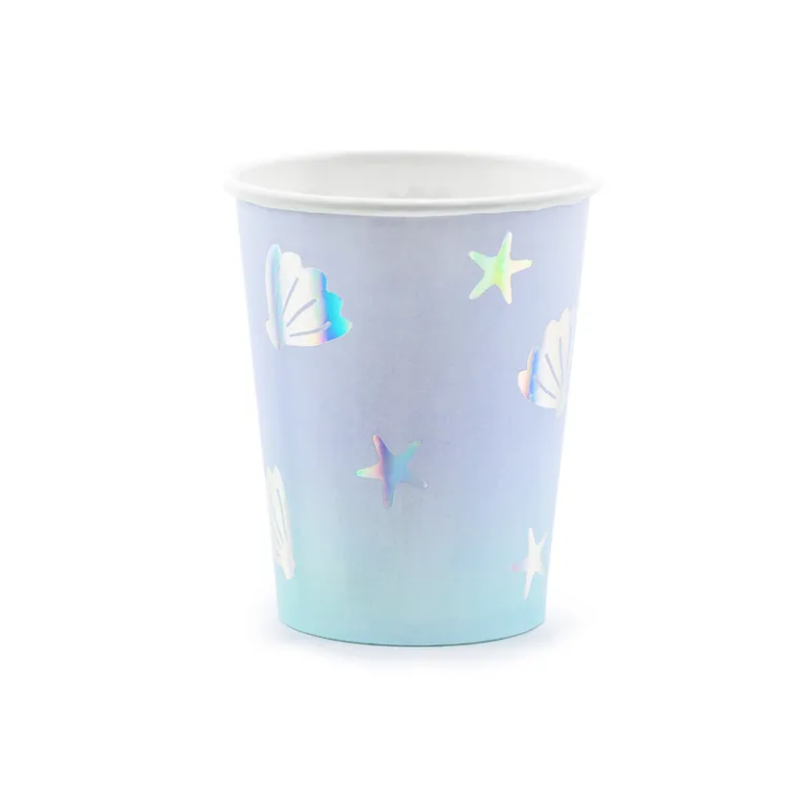 Paper Cups Ιridescent Seabed 220ml. 6pcs.