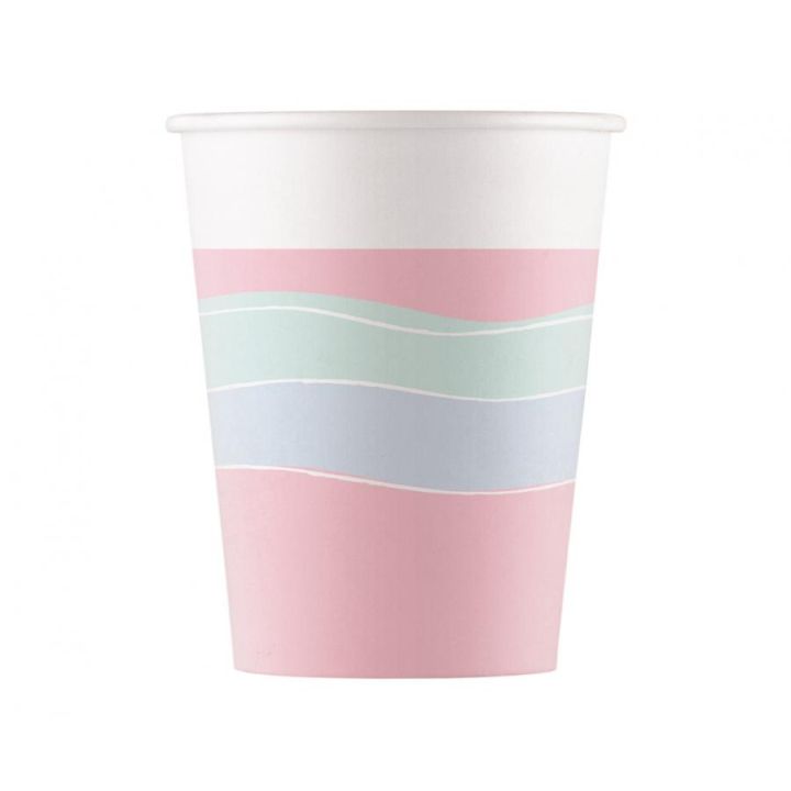 Paper cups party pastel 8pcs 200ml