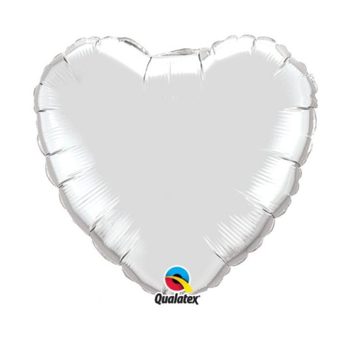 Foil Balloon Silver Heart 46cm