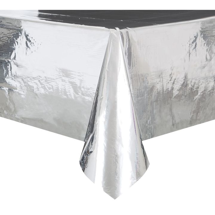 Plastic Tablecover Silver 137 X 274 cm