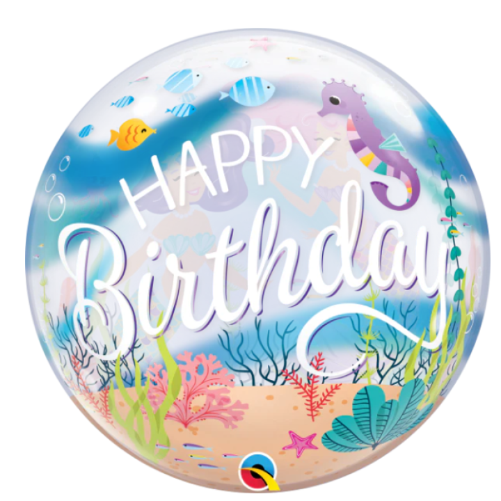 Μπαλόνι Bubble Mermaid '' Happy Birthday'' 56εκ