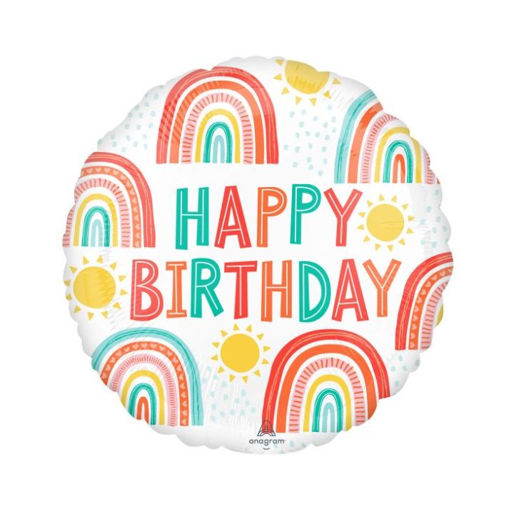 Foil Balloon Rainbow ''Happy Birthday'' 43cm